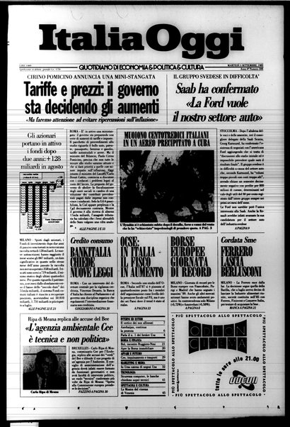 Italia oggi : quotidiano di economia finanza e politica